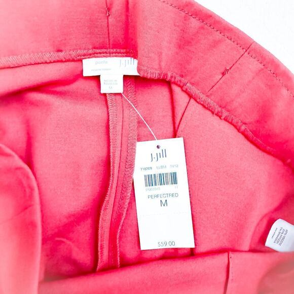 J. Jill Ponte Pencil Skirt Stretch Waist Red Straight Size Medium NWT - Picture 2 of 5